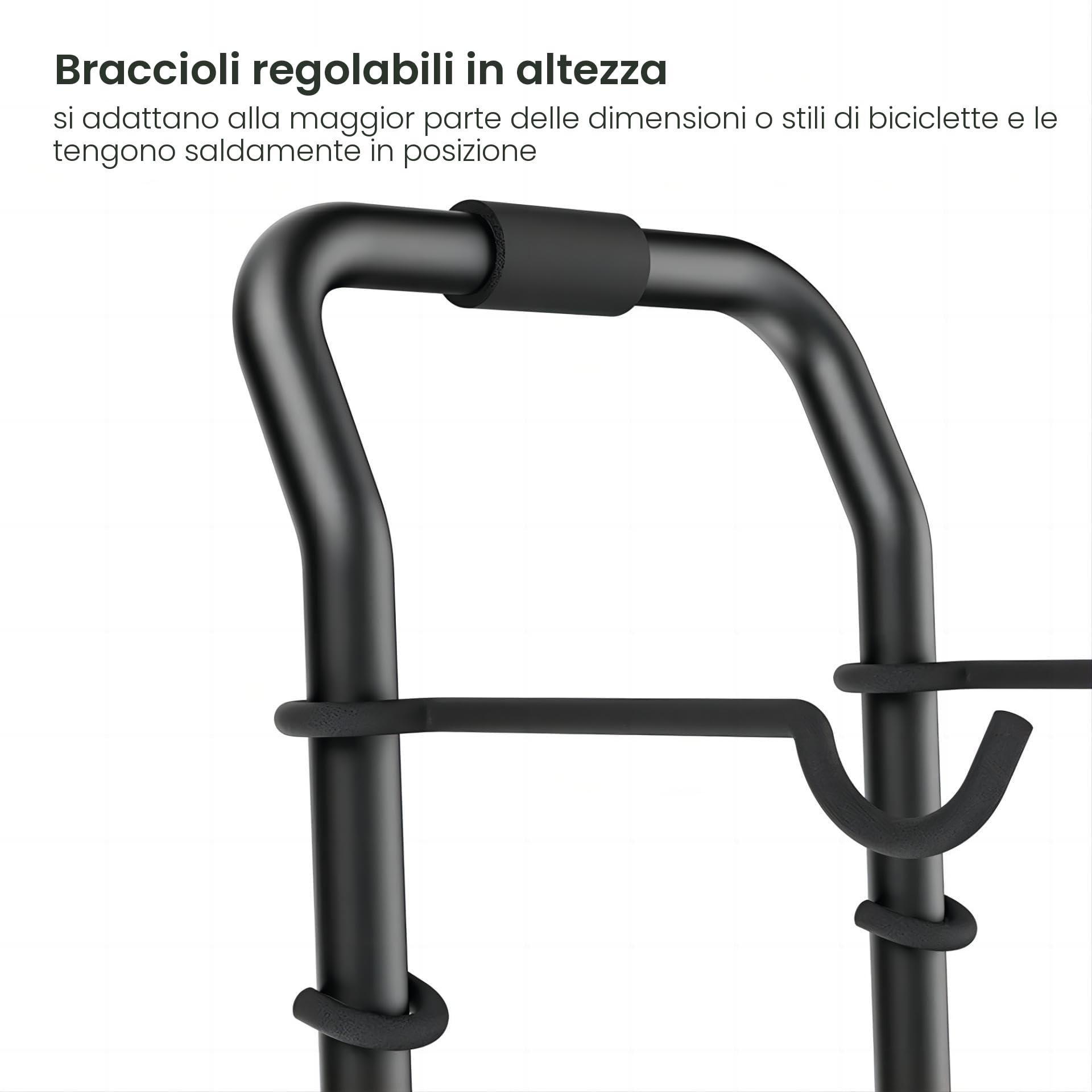 Mimoke Portabiciclette per 2 Bici Portabiciclette da Garage Completamente Regolabile a Gravità per Bici da Strada, MTB e Ibride