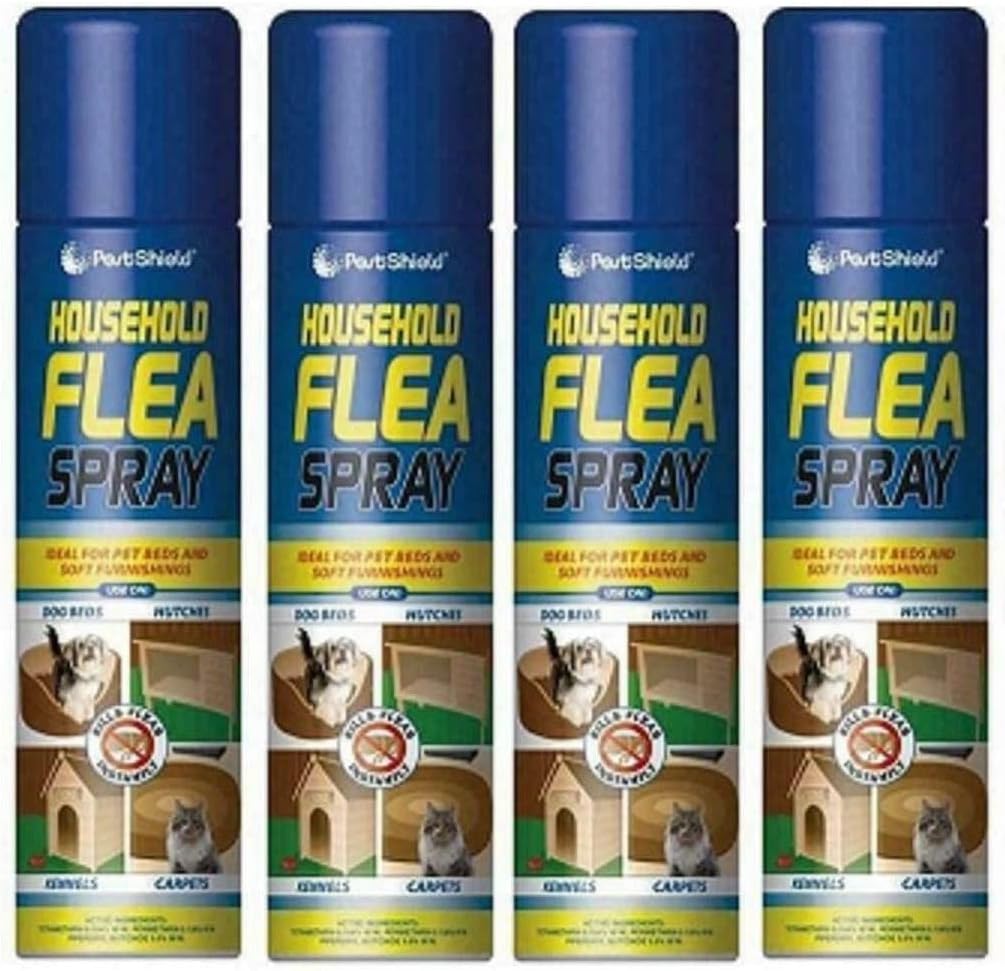 4 x Flea Spray For The Home Kills Fleas Instantly Household Flea