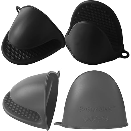 4PCS Silicone Oven Mitts Heat Resistant Mini Thumb Gloves