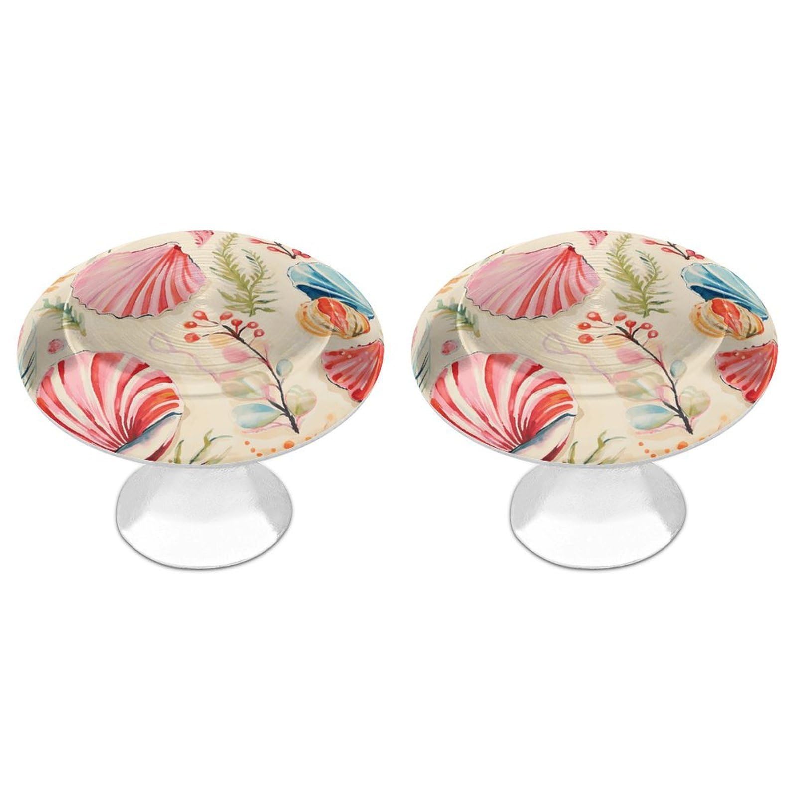 NTVOWPZO Cabinet Handles Round Drawer Pulls Hand Drawn Seashells Dresser Knobs for Cabinets and Drawers Handle for Bathroom Cupboard Drawers Cabinet Pulls for Kitchen Door