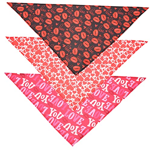 Lurrose 3個 ペットスカーフ フィーダ 犬のスカーフの心 父の日 ダックスフンド 犬のクールな首輪 テーマ 第4 大型犬用ホリデードッグバンダナ 落とし穴 速報 車 パズル ポリエステル