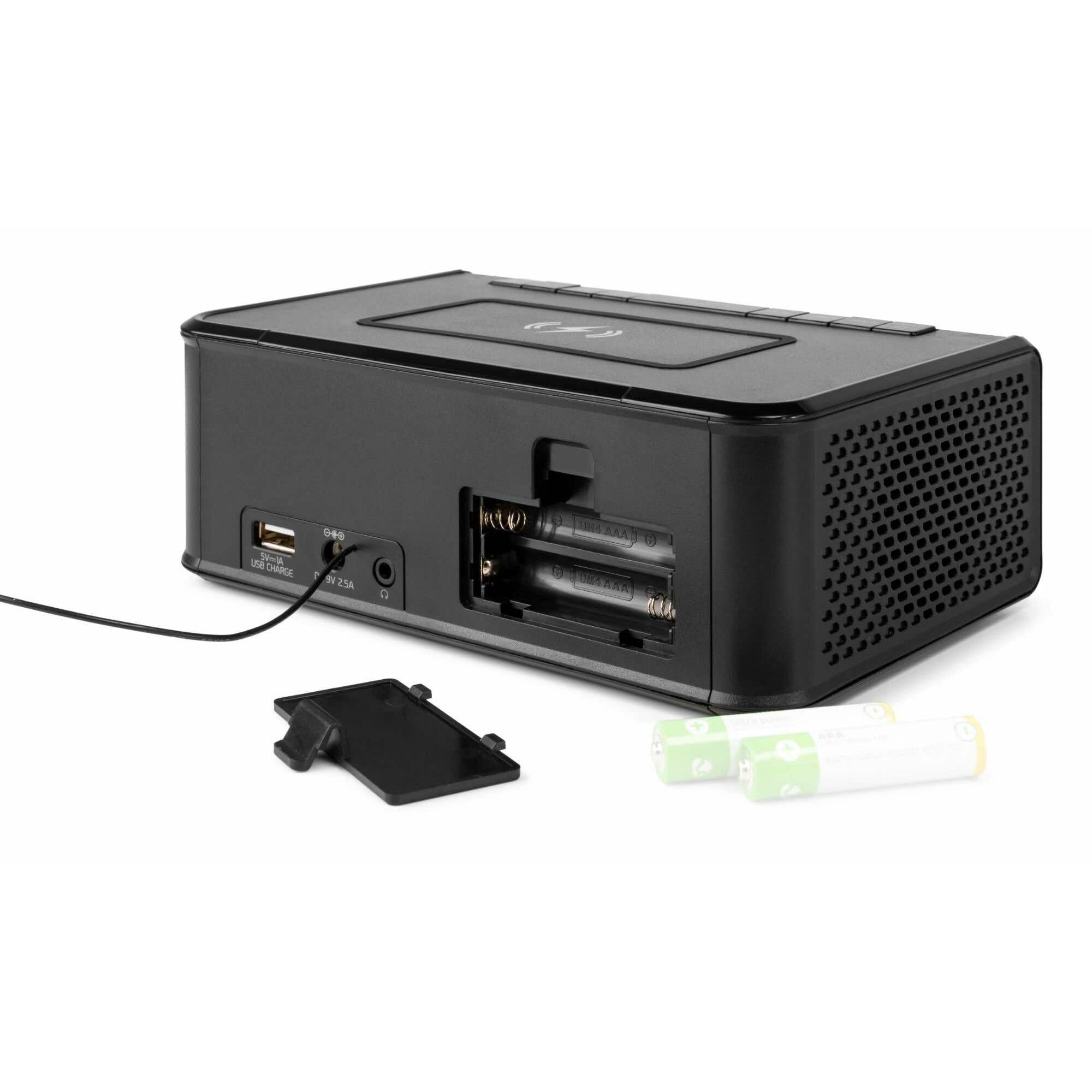Audizio Cuneo Radio Dab+ con Bluetooth con Carga inalámbrica, función Despertador, Altavoz Integrado, Estaciones preajustables, Ideal para Escuchar Tus radios favoritas en Todas Partes - Color Negro