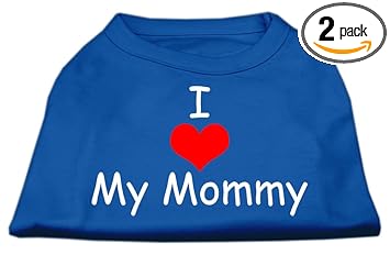Mirage Pet Products 16-Inch I Love My Mommy Screen Print Shirts for Pets, X-Large, Blue