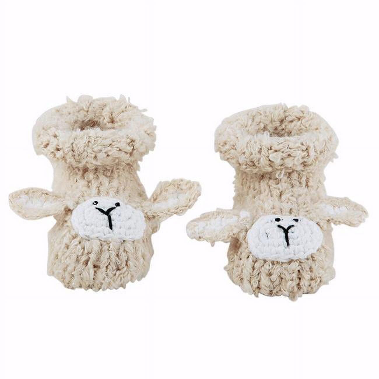 Lamb Baby Knit Booties CreamPack of 2