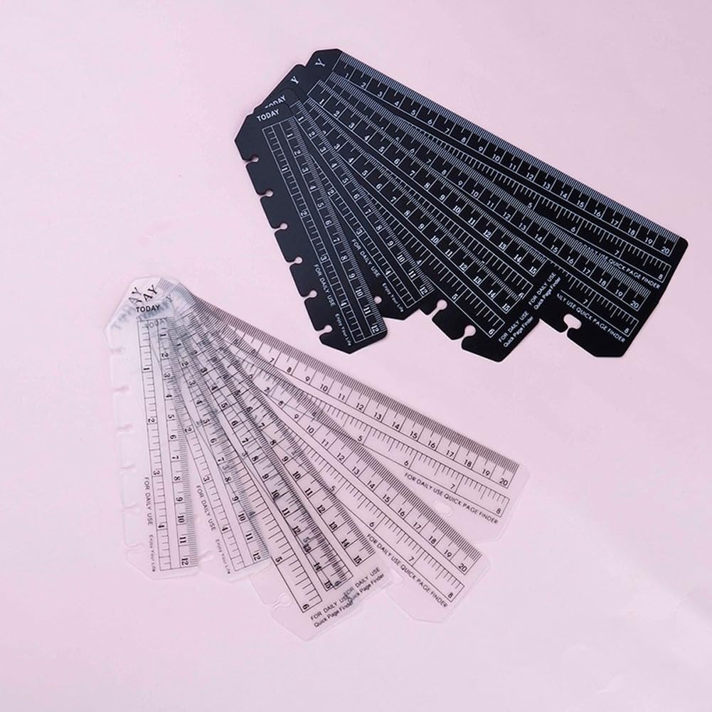 WAITLOVER 2 Stück 6-Loch Lineal/Trennblätter Für Ordner A5/A6/A7 - Aus Flexiblem PVC, Als Lesezeichen
