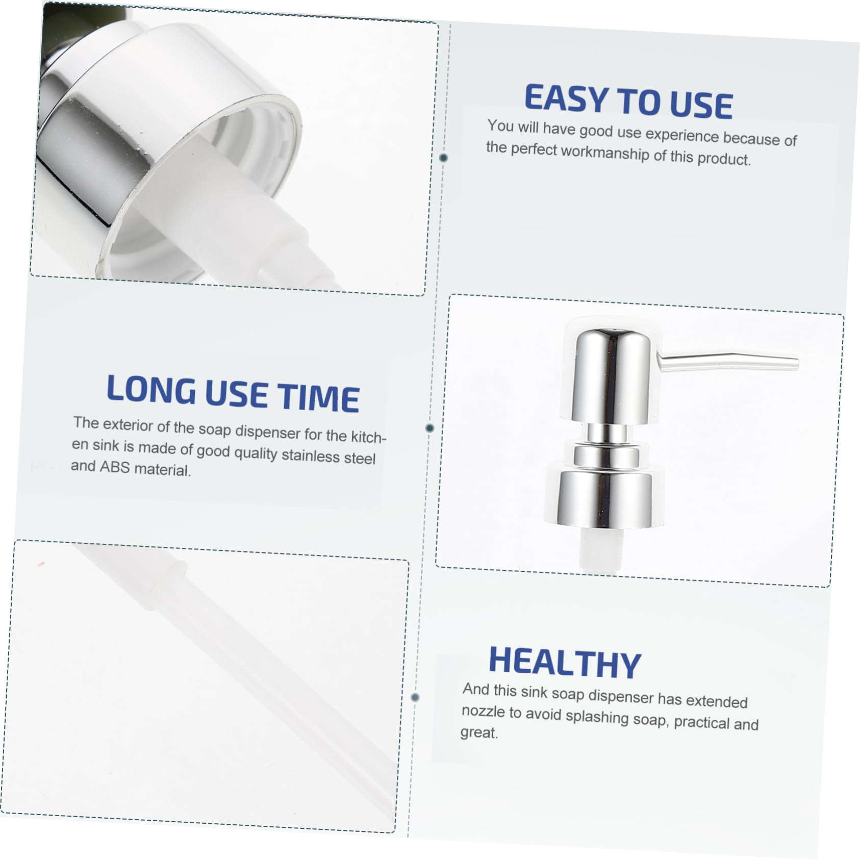 SOLUSTRE Abs Lotion Bottle Foam Pump Nozzles 8pcs Shampoo Pump Replacement Heads for Travel Shower Gel Bottles