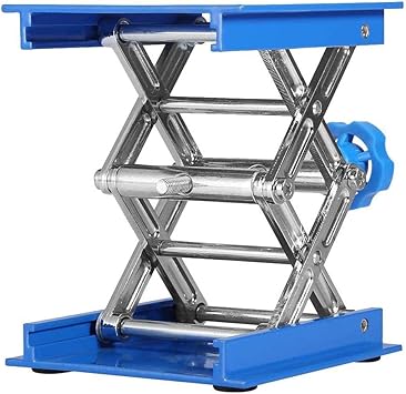 10x10 cm Lab Lift Adjustable Platform, Precise Height Adjustment, Sturdy Anodized Aluminum Construction, for Lab Equipment, Flasks, and Small Equipment Support