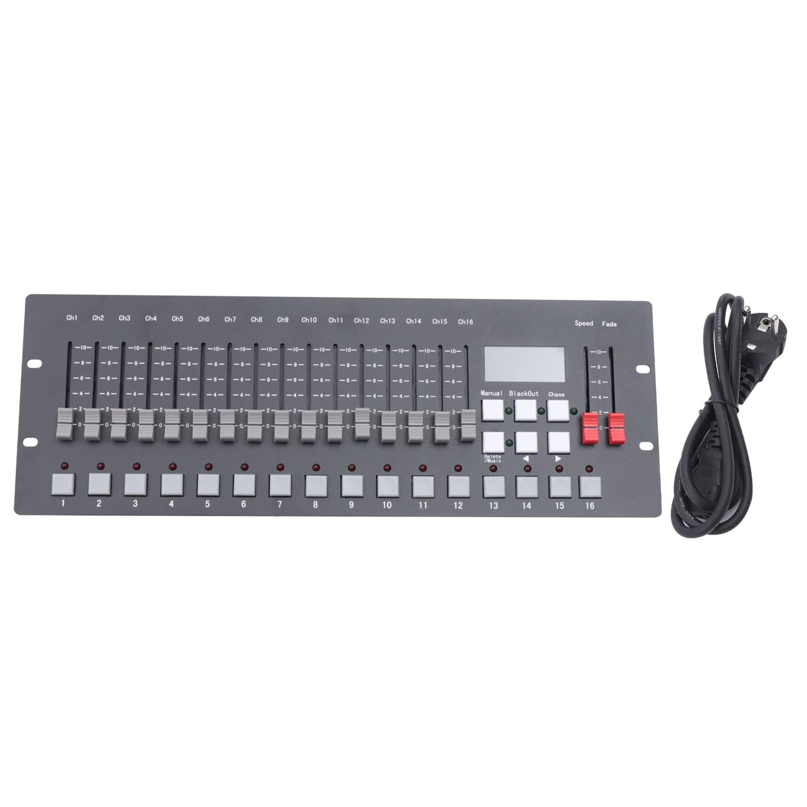 DMX Controller,192 Kanäle DMX512 Controller,16 Geräte,Ohne Szenenprogrammierung,HD-LED-Anzeige,2048kb,für DJs, Bühnen, Diskotheken,Scheinwerfer, Nebelmaschinen