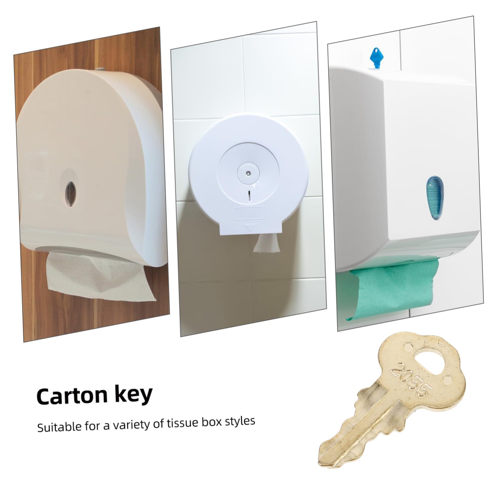 MUCKLILY 2 Pcs Toilet Paper Box Key Toilet Paper Key Universal Paper Key Paper Towel Holder Key Replacement Tissue Dispenser Key Replacement Paper Towel Key Universal Dispenser Key Iron