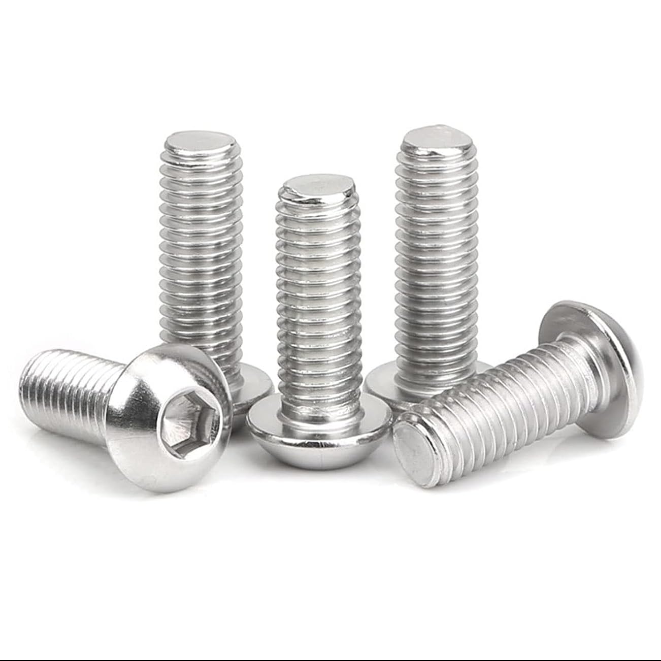 Generic #8-32x 3/4"" Button Head Socket Cap Screws,#8-32 Button Head Bolt Screw, 304 Stainless Steel 18-8, Allen Hex Drive, Bright Finish, Fully
