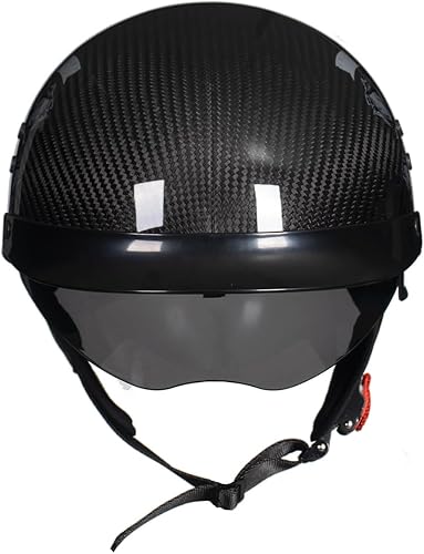 Miniatura 3 de Casco de motocicleta DOT de fibra de carbono, casco de verano, casco retro