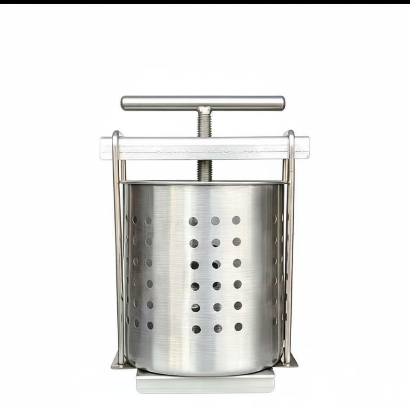 Edelstahl Gemüsepresse Manuell, Obstpresse Manuell, Manuelle Spindelpresse Vielseitig, Kartoffelpresse Edelstahl, Einsetzbar Honigpresse für Bienenhalter, Hobbyköche, 2,5L