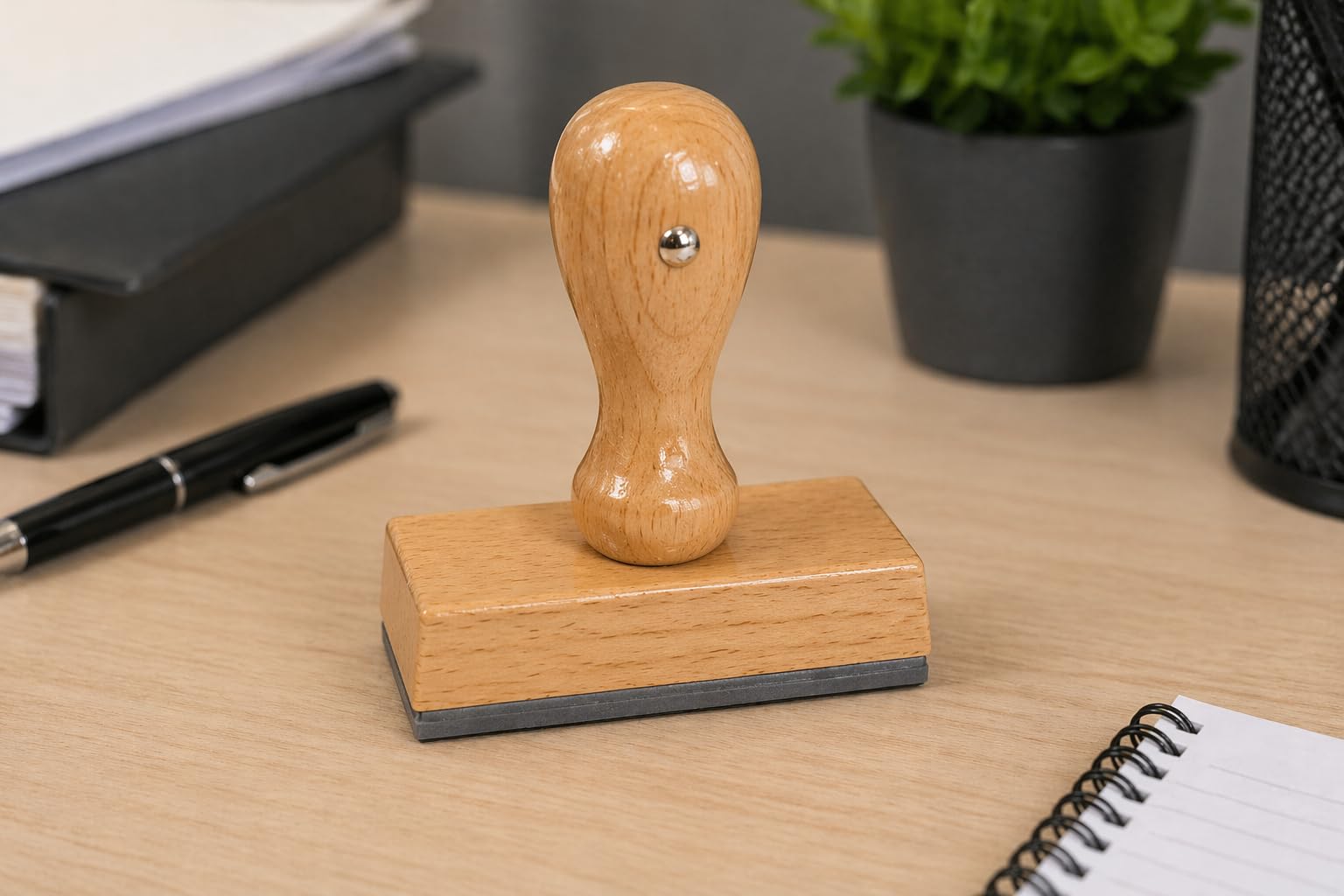 Wareneingangskontrolle Stempel Holz individuell – Lagerstempel Qualitätskontrolle Wareneingang Warenausgang HACCP Prüfstempel mit Textplatte für Büro Logistik (Standard Kontrolle)