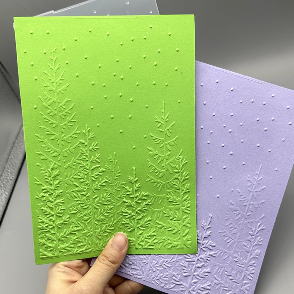 3D Plastic Embossing Folder Template Christmas Pine Tree Snowflakes Texture 5x7 Inch for Card Making DIY Scrapbooking Paper Crafting Handmade Crafts Scrapbooking Arts Supplies Scrapbook Decor