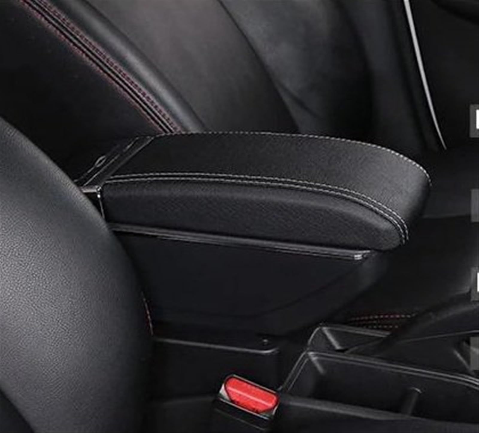 NOHEEU Auto Parts Interior Details Armrest Storage Box Modification For Focus 2 Mk2 2005 2006 2007 2008 2009 2010 2011(B Styke Black White)
