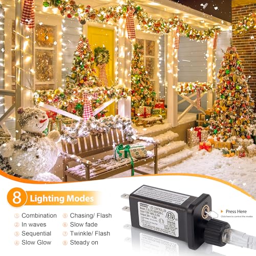 Mygoto MSL001-500L WARM WHITE 165Ft 500Led String Lights Led Starry Fairy Light, Twinkle String Lights Decorative Lights With 8 Modes 30V Plug In For Wedding,Patio,Gate,Party Indoor Outdoor Decoration thumb #2