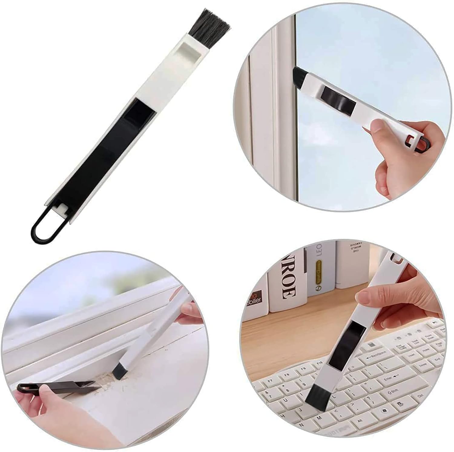 Plastic Handle Nylon Anti Static Brushes Cleaning Keyboard Car Seat Wall Gap Water Cup Home Appliances Brush Cloth Puller Tweezers Kit (Set of 19)