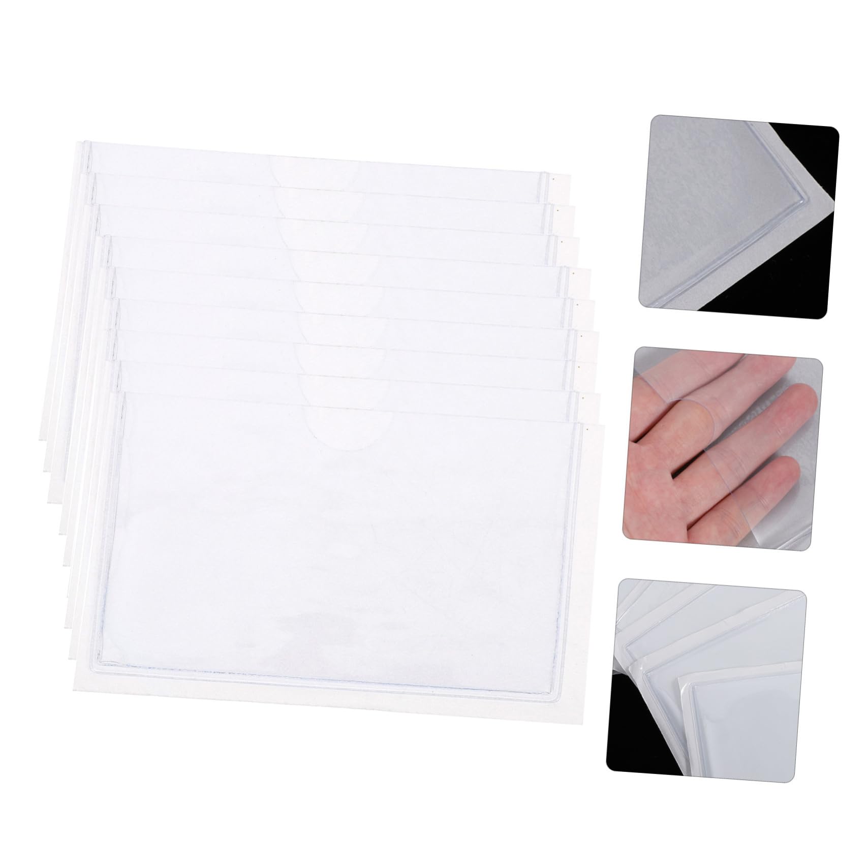 ULTECHNOVO Busta Trasparente Con Logo Da 50 Pezzi Tasche Adesive Trasparenti Buste Per Carte Di Plastica Buste Per Documenti Trasparenti Protezioni Per Documenti Porta Carte