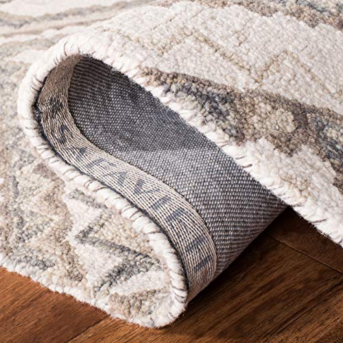 Tapete decorativo boho hecho a mano 3' x 5' Taupe/Ivory miniatura 6