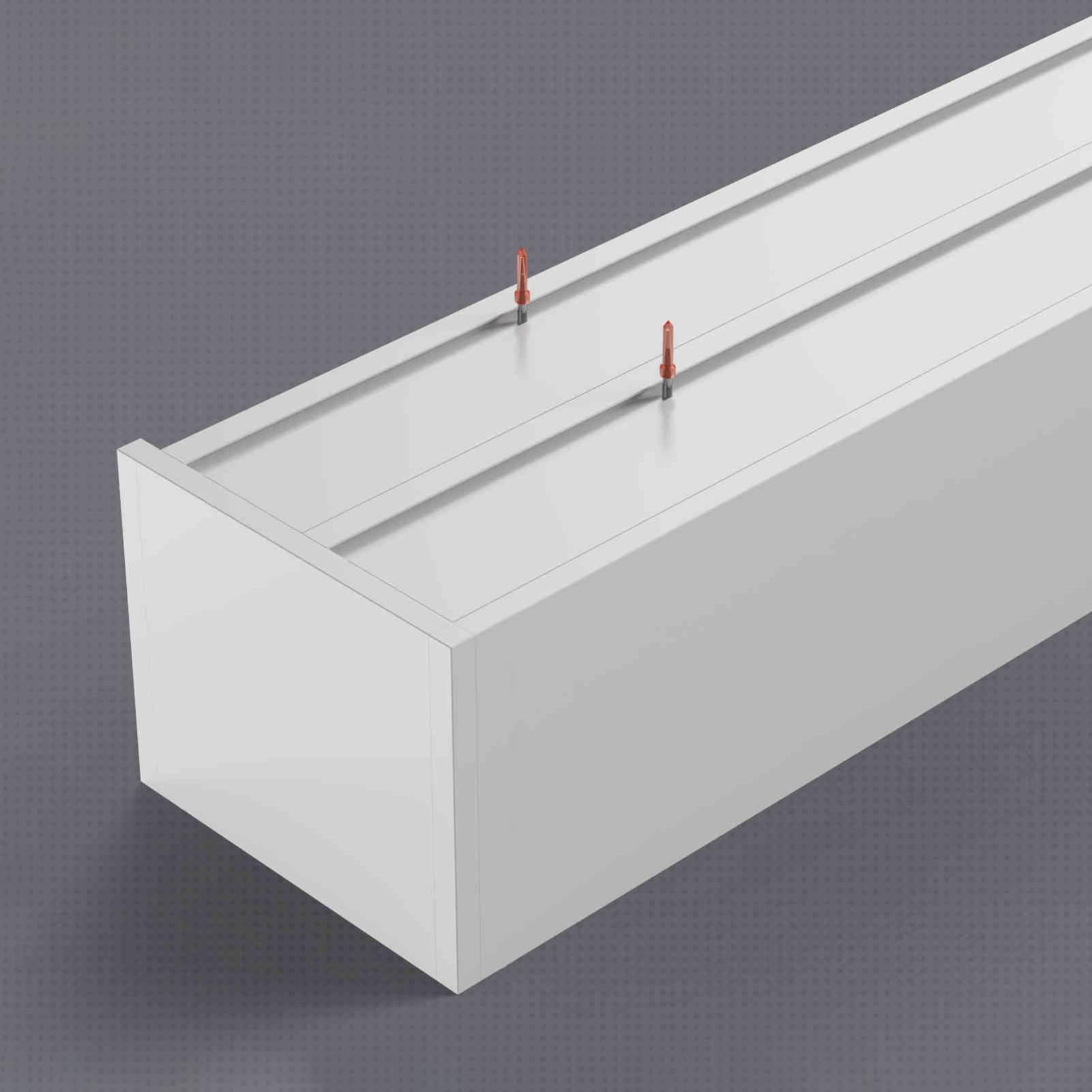 Lambrekin z podwójną zasłoną - aluminiowa skrzynka z falbaną okienną do montażu na ścianie lub suficie, zestaw dekoracyjnych zasłon 2,5 m