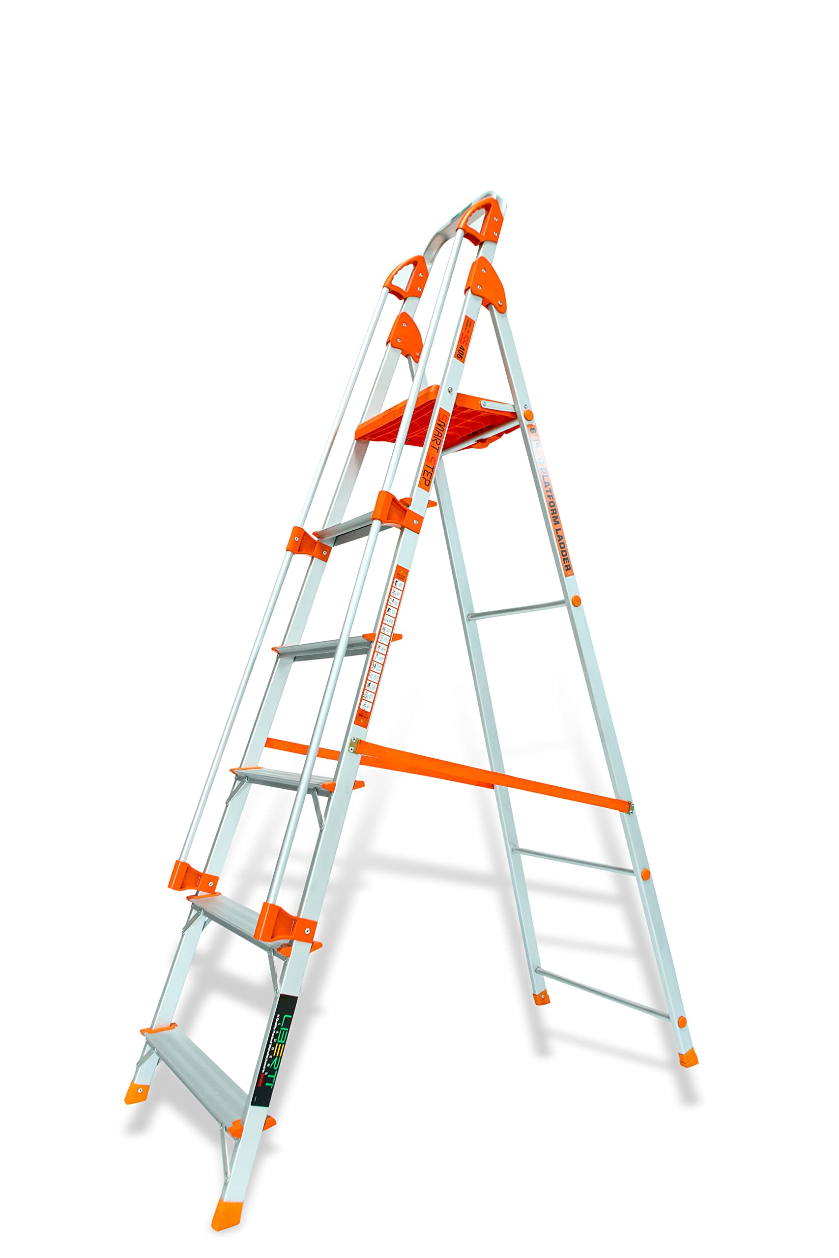 Liberti Aluminium 400 Series Smart Step Aluminium Platform Ladder w/Handrail (Silver) (6 feet)