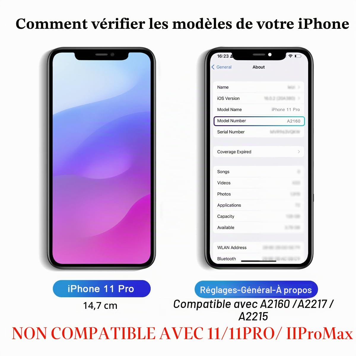 Dinow Écran Tactile de Rechange pour iPhone 11 Pro d'écran LCD 5,8"(Noir) iphone 11 Pro Ecran Tactile Digitizer Assembly +Kit De Réparation Complet Modèle: A2160/A2217/A2215