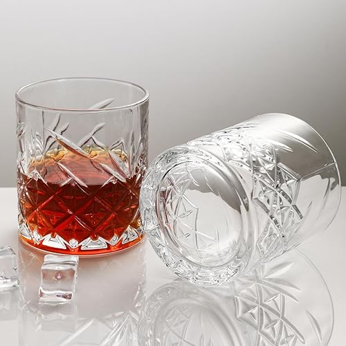 Miniatura 2 de Old Fashioned - Juego de vasos de whisky de 11 onzas, vasos de whisky de cristal con caja de lujo, vasos de bar Rocks Barware para bourbon, whisky