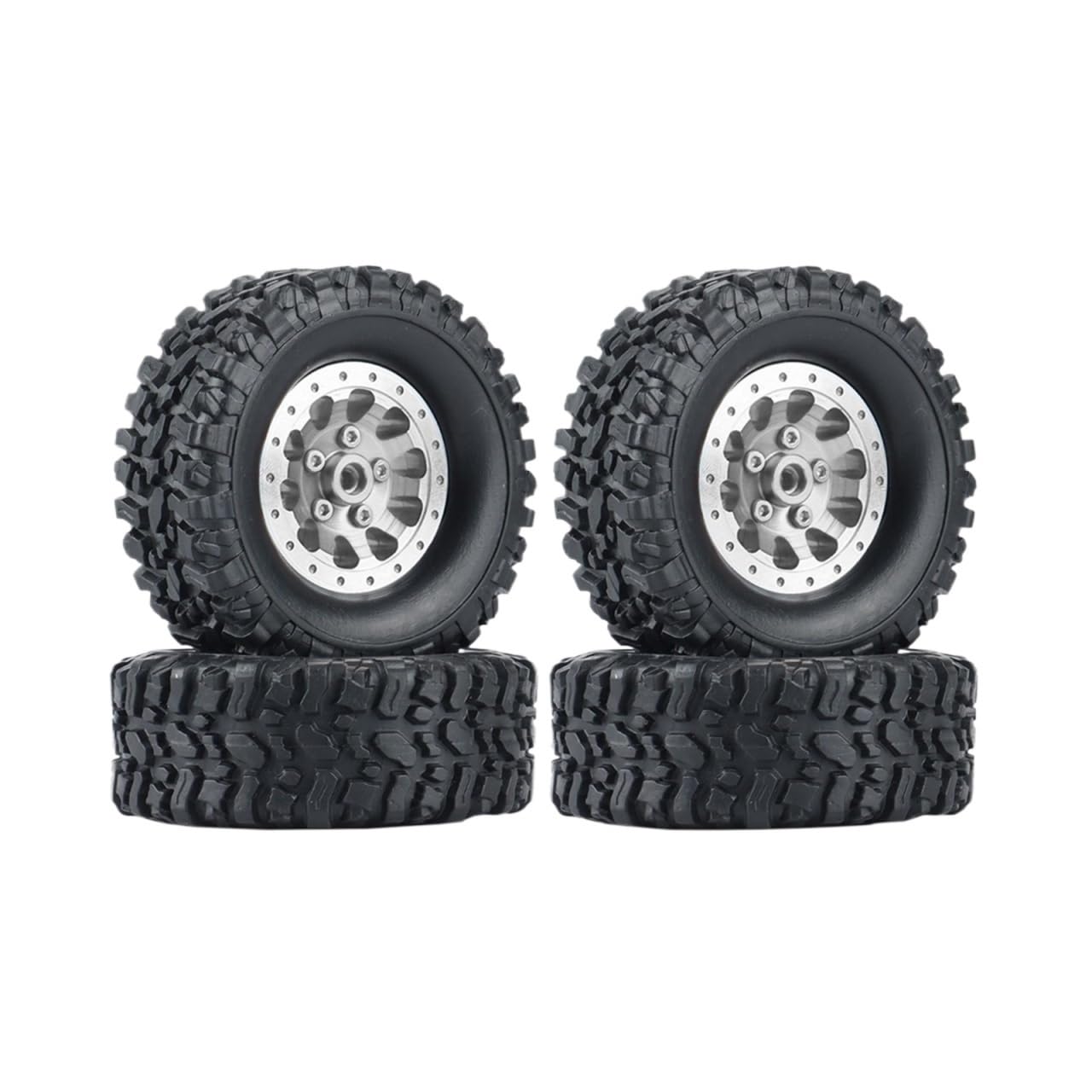 Rc Tire Jante pour WPL pour C14 pour C24 pour B14 pour B24 pour B36 pour MN pour D90 pour MN99S Mise À Niveau Voiture RC 4 Pièces Jante Moyeu Roue Billes Métal Caoutchouc