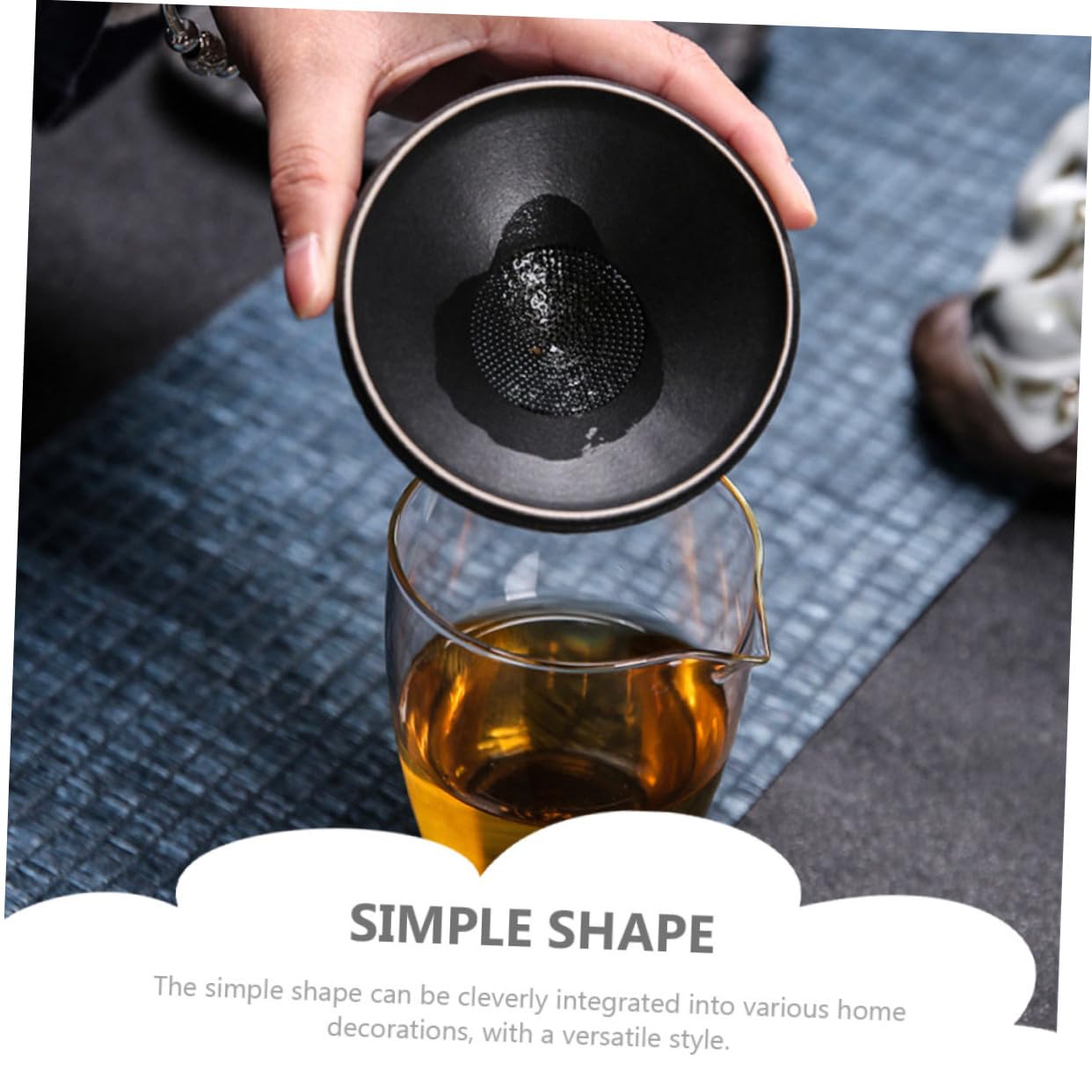 Infusor de Té de Cerámica Negro, 1 Juego, Estatua Buda