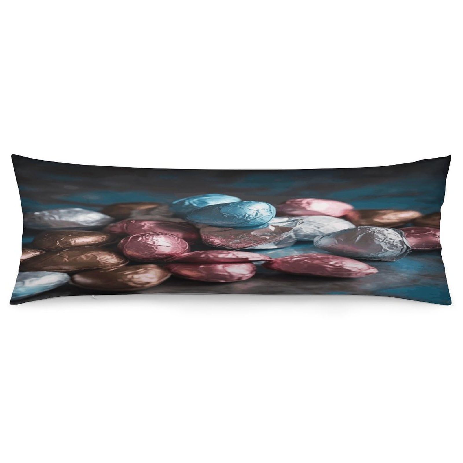 Valentine's Day Candy Body Pillow Cover Long Body Pillow Pillowcase with Hidden Zipper Ultra Soft Polyester Pillow Cases Breathable & Silky Long Pillows Case Cover 19x53 in