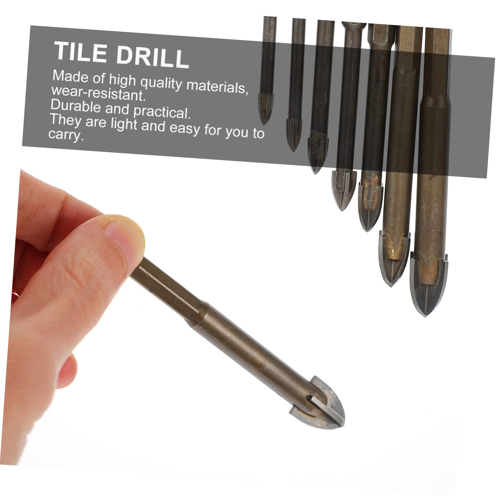 Tofficu 3 Set Insieme Di Trapano Piastrella Lungo Porcellana Di Grandi Dimensioni Triangolo Punte in Ceramica Per Piastrelle Punta Per E Piastrelle Carburo 7 Pezzi*3