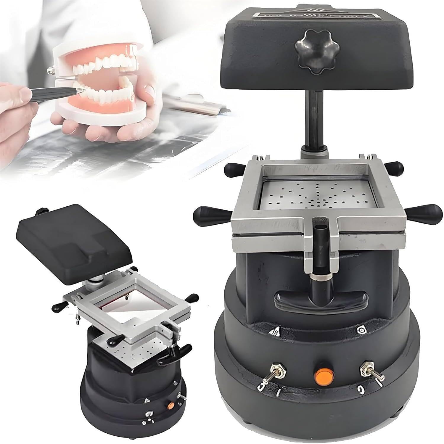 Maszyna do laminowania i formowania próżniowego w stomatologii, narzędzie do formowania termicznego o mocy 1200 W, laboratoryjna maszyna do formowania próżniowego do produkcji arkuszy retencyjnych