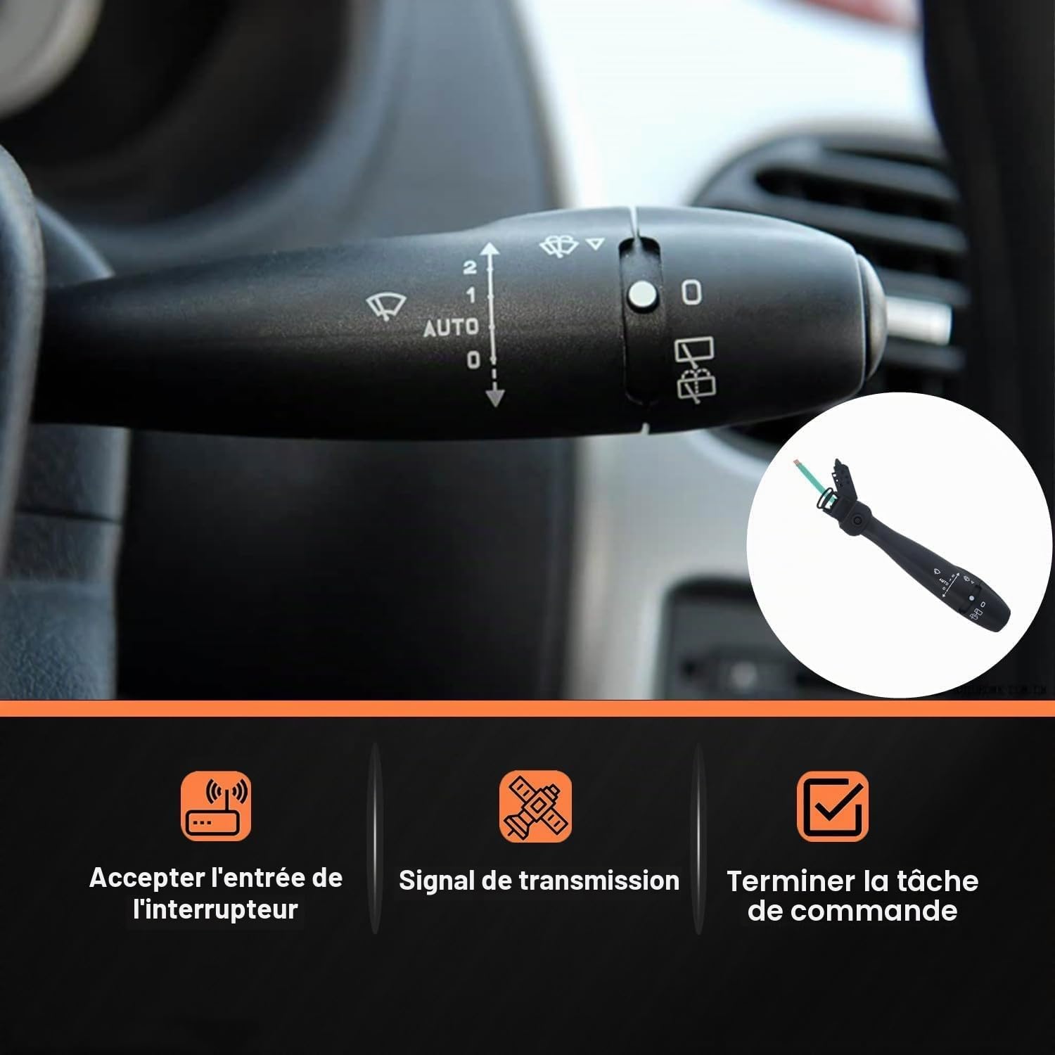 Commodo Interrupteur essuie glace pour Berlingo Peugeot 206 207 307 406 407 807 Citroën C2 C3 C4 C5 C8 Jumpy Xsara Picasso