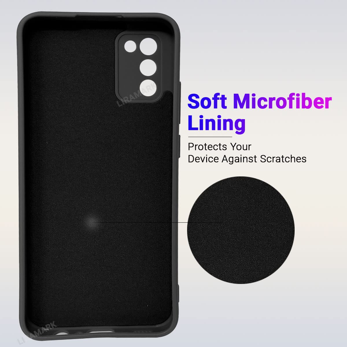 LIRAMARK Silicone Soft Back Cover Case for Samsung Galaxy M02s | F02s | A02s (Silicone Black) — Amazon image 2