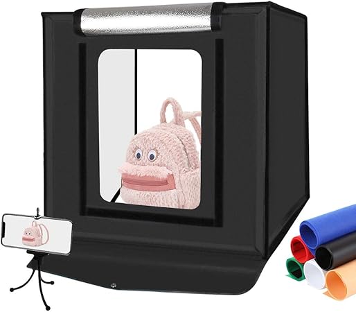 限 定 販 売 Xben撮影ボックス撮影キット ヤフオクや メルカリで大活躍 プロな撮影用ボックス 5500k超高輝度2列1pcsのledライト付き撮影ブース 多様化撮影角度な小型撮影ボックス 黒 白 青 赤 緑 橙 6 背景布 携帯型60cmサイズ 写真撮影用簡易 趣味