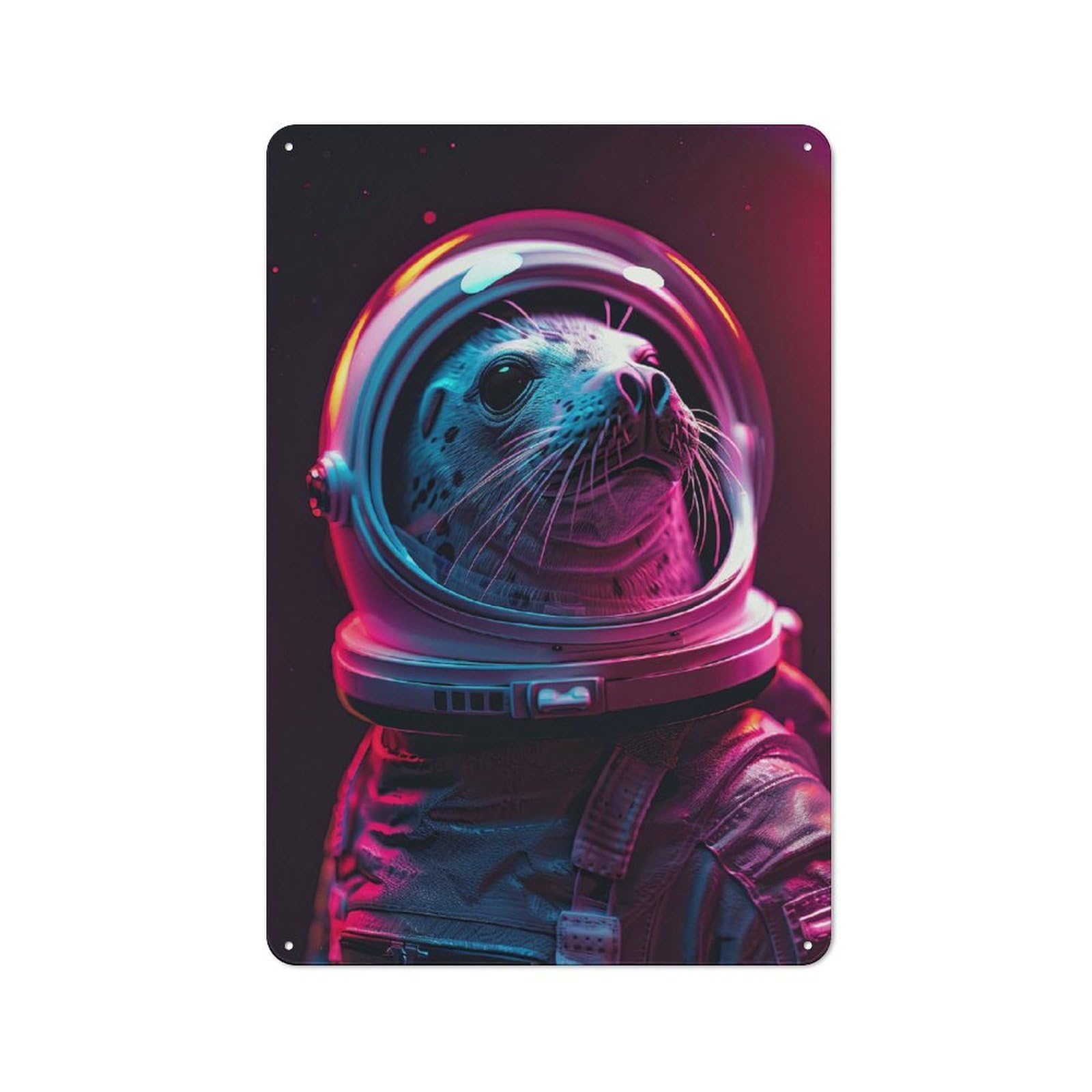 Junmoney Style-16 Tin Wall Plaque 30X20cm With Seal For Studio Or Craft Room, Suited To Studio Decor Lovers