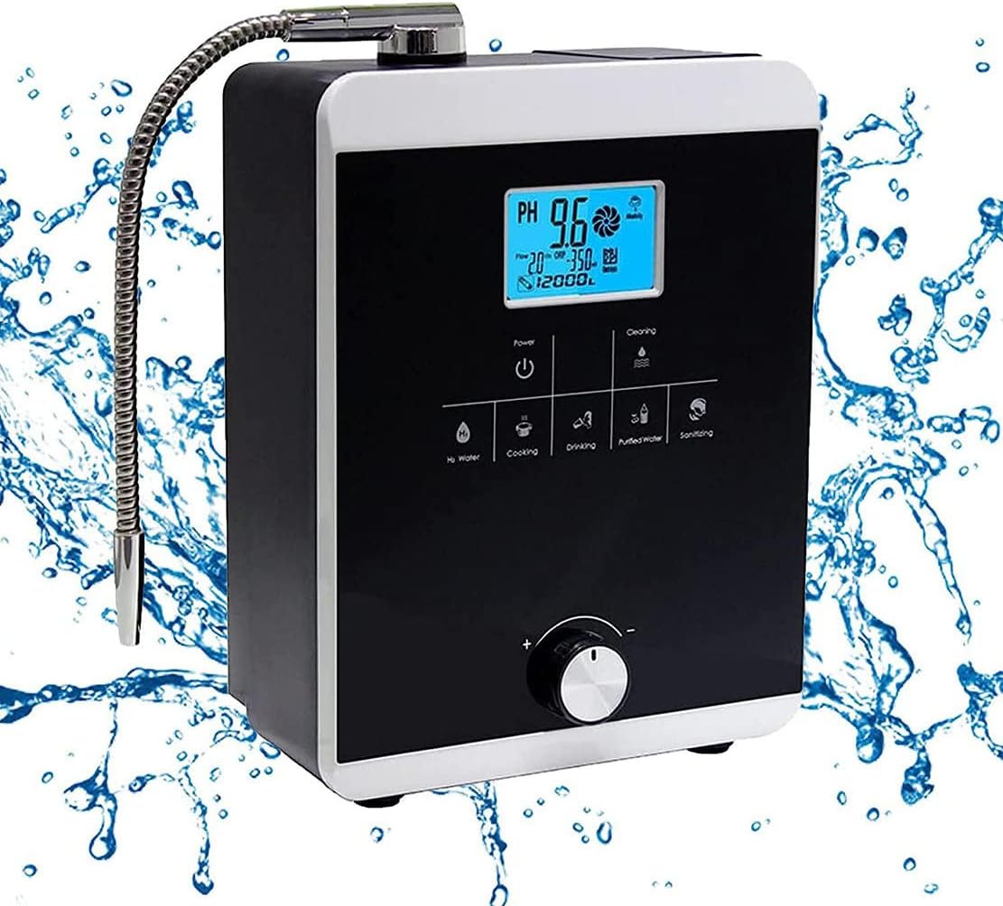 Water Ionizer and Water Purifier Machine, Water Filtration System Ph 3.5-10.5 Alkaline Acid Water Machine, Up to -800Mv Orp, 8000L, Auto-Cleaning, Instant Heating 58°C