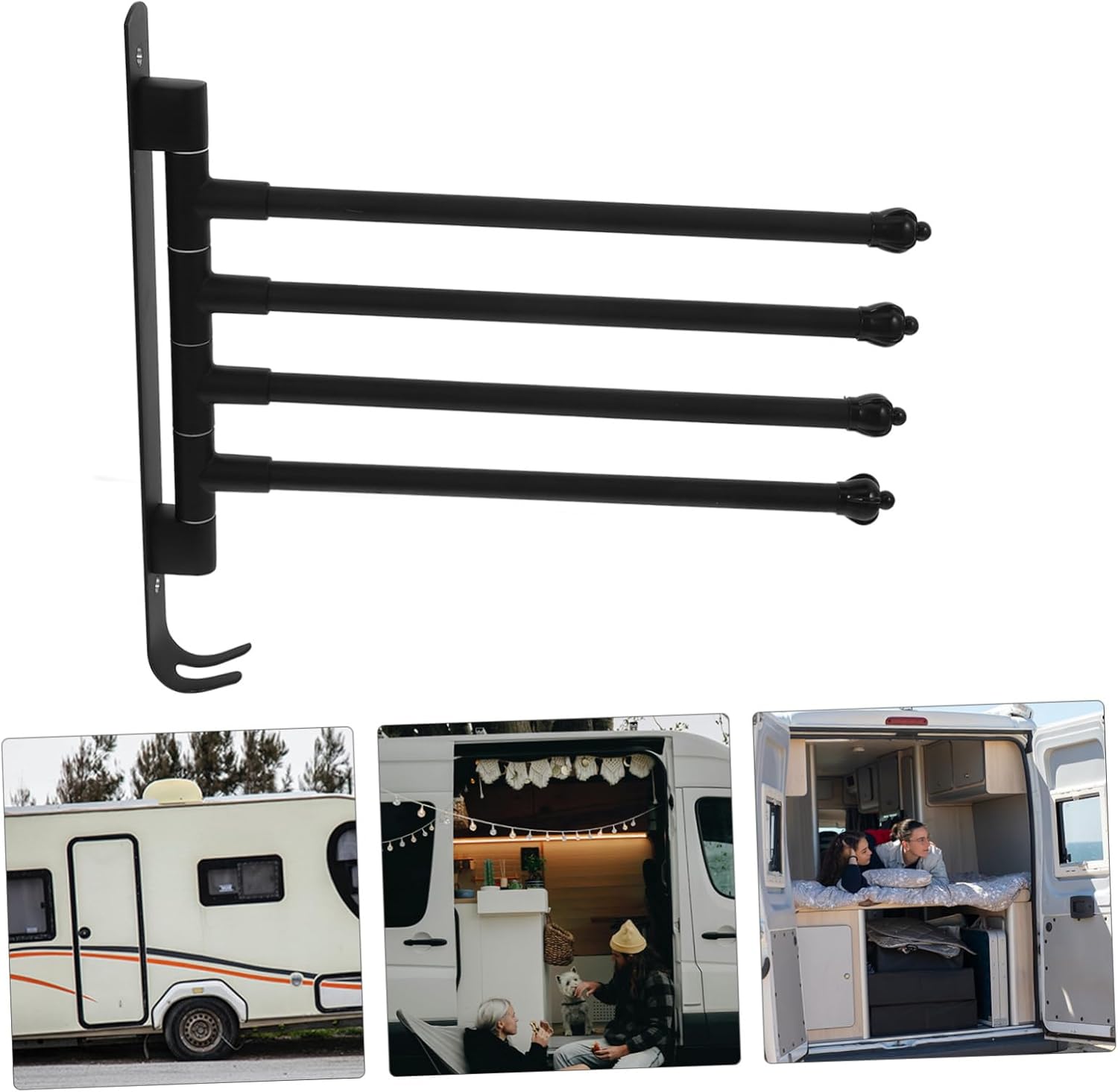 Camper Clothes Drying Rack Design Space Saving Multi Functional Hanger for Hanging Clothes Hats and Bags for Rvs and Outdoor Use