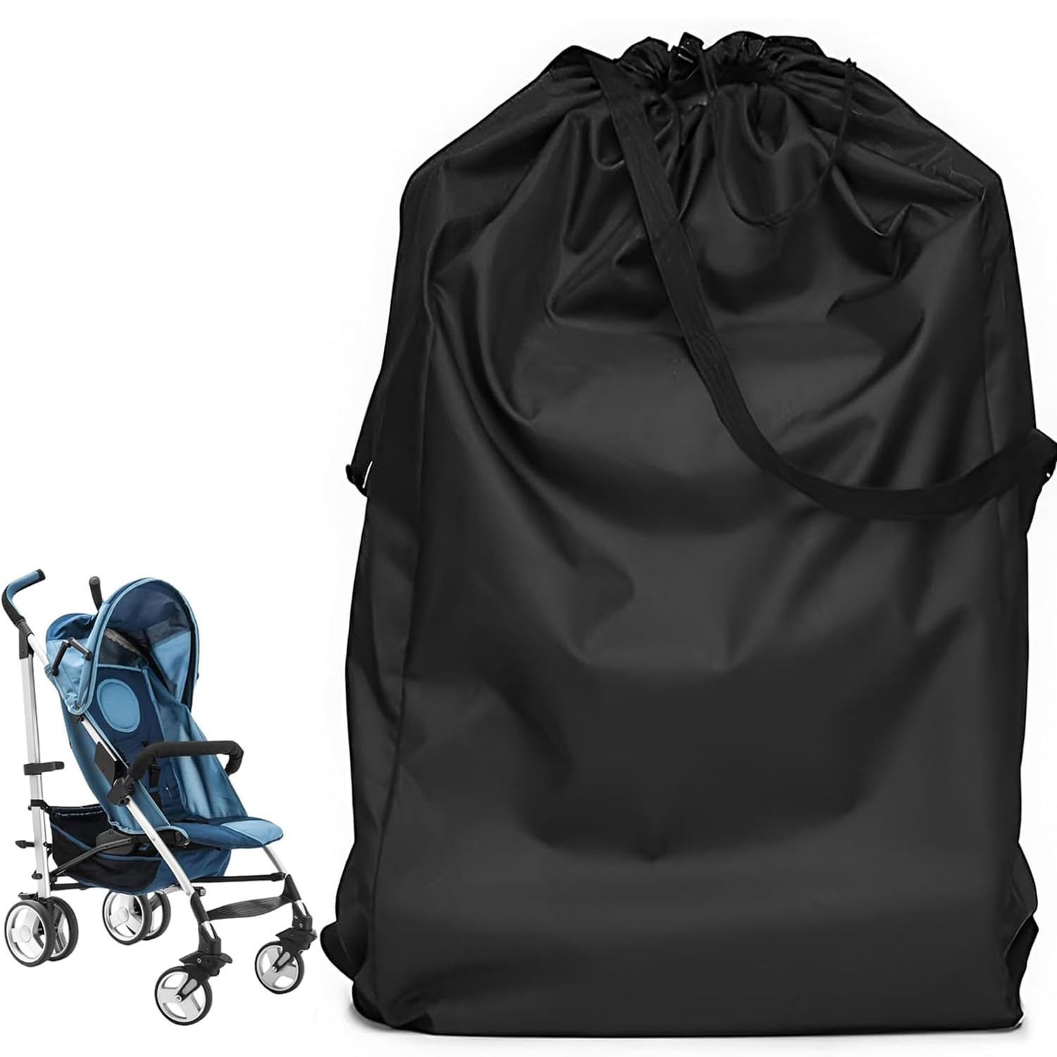 Ezranova Bolsa de viaje impermeable para cochecito de bebé, color negro, gran capacidad