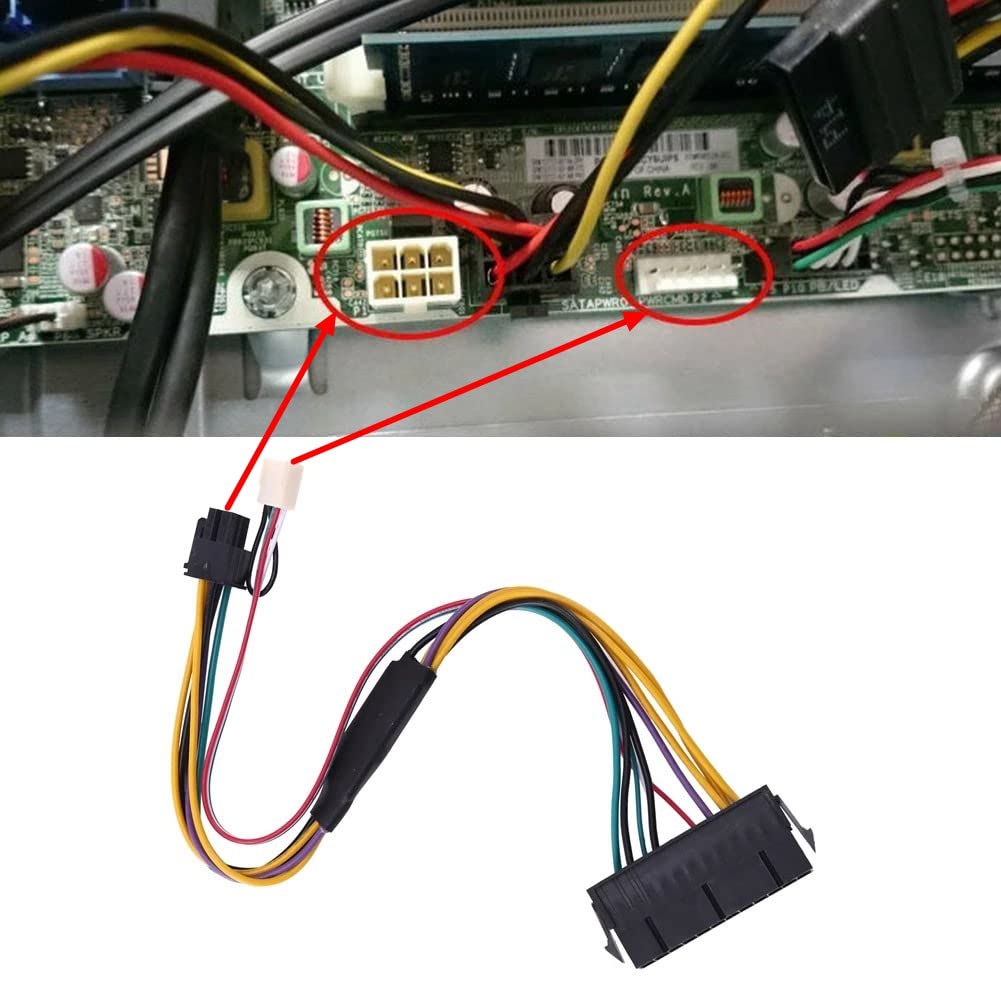ATX Adattatore Alimentatore 24 Pin Femmina A 6 Pin Maschio Per HP Elite 8100/8200/8300/800G1