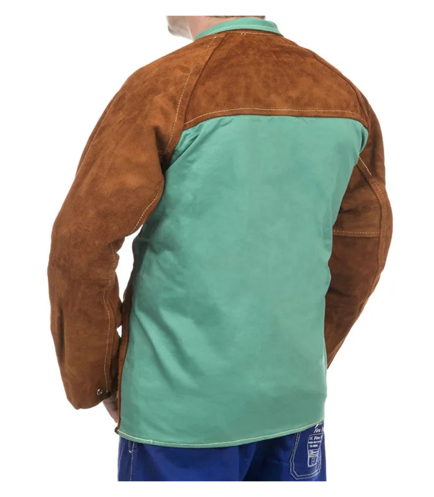 Cotton Welder Clothing Cow Leather Pants Apron Sparks Fire Proof Trousers Coverall Flame Retardant Arc Flash Welding Jackets(44-7530,XXXL)