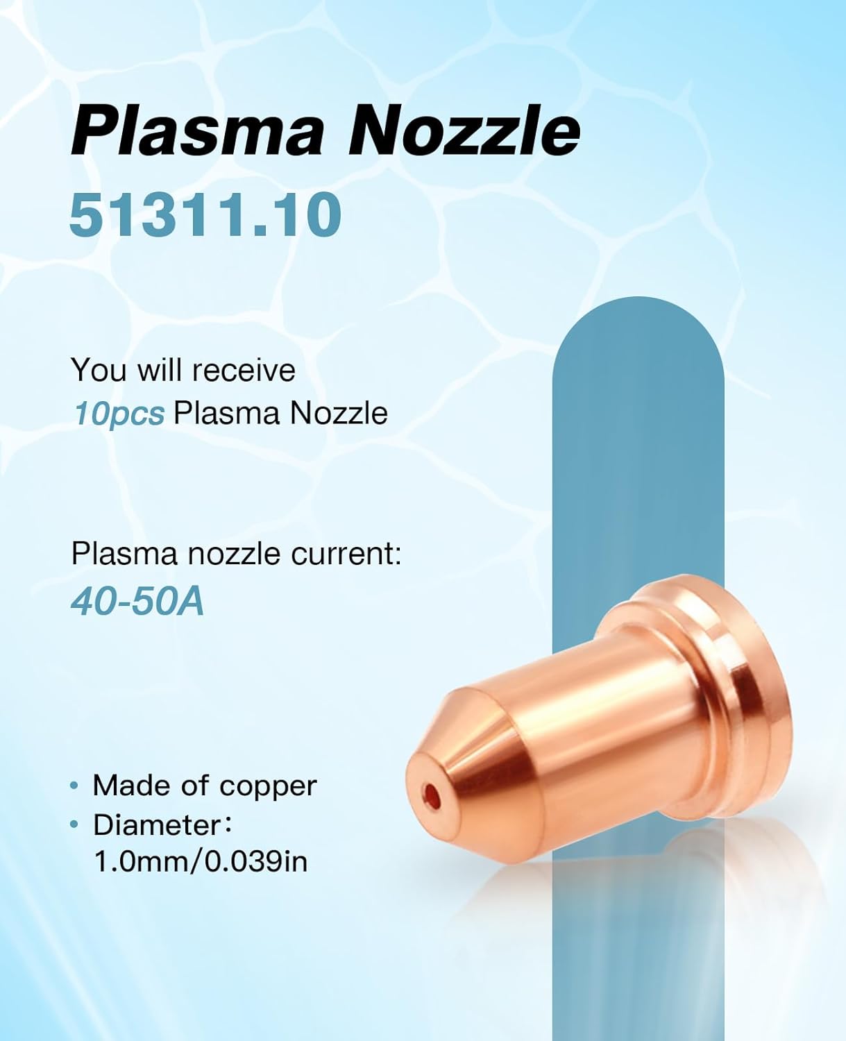 23PK 52558 Electrode 51311P1.0 1.0mm 0.039'' Tip Swirl Ring Shield Cap Standoff Fit PT-80 IPT-80 PTM-80 Plasma Cutting Torch