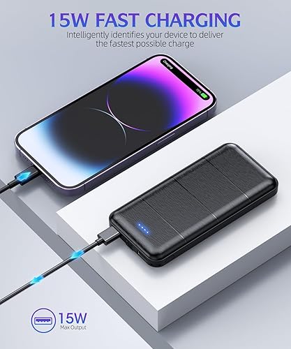 Miniatura 2 de Cargador portátil - Banco de energía - Paquete de 2 unidades de 15000 mAh Dual USB Power Bank Output 5V3.1A Cargador rápido Cargador portátil