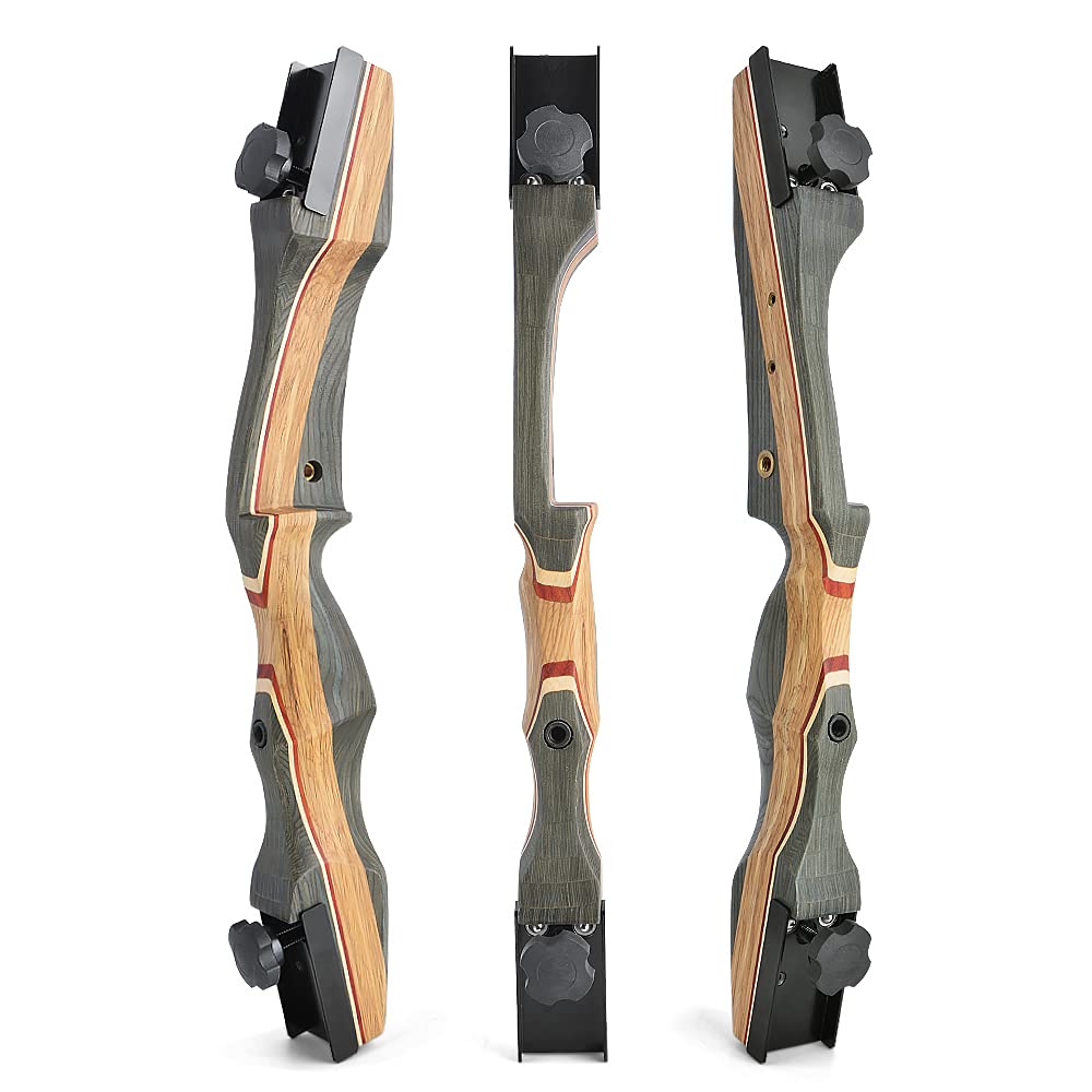 AMEYXGS 62" Tiro con l'arco Arco Ricurvo Arco da Caccia 30-50 libbre Arco Lungo in Legno Laminato Riser Tiro all'aperto Pratica per Adulti e Giovani Mano Destra (30lbs)