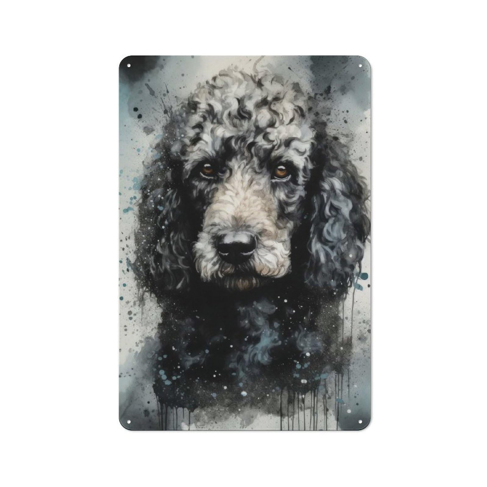 Junmoney Poodle Dog Furry Elegance Vintage Metal Wall Decor 30X20cm, Garage Metal Sign For Workshop, Basement, Shed Or Games Room