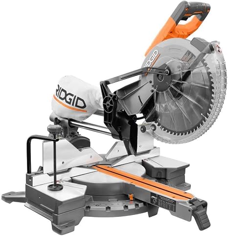 RIDGID 15 AMP Corded 12 in. Dual Bevel Sliding Miter Saw with 70 DEG. Miter Capacity and LED