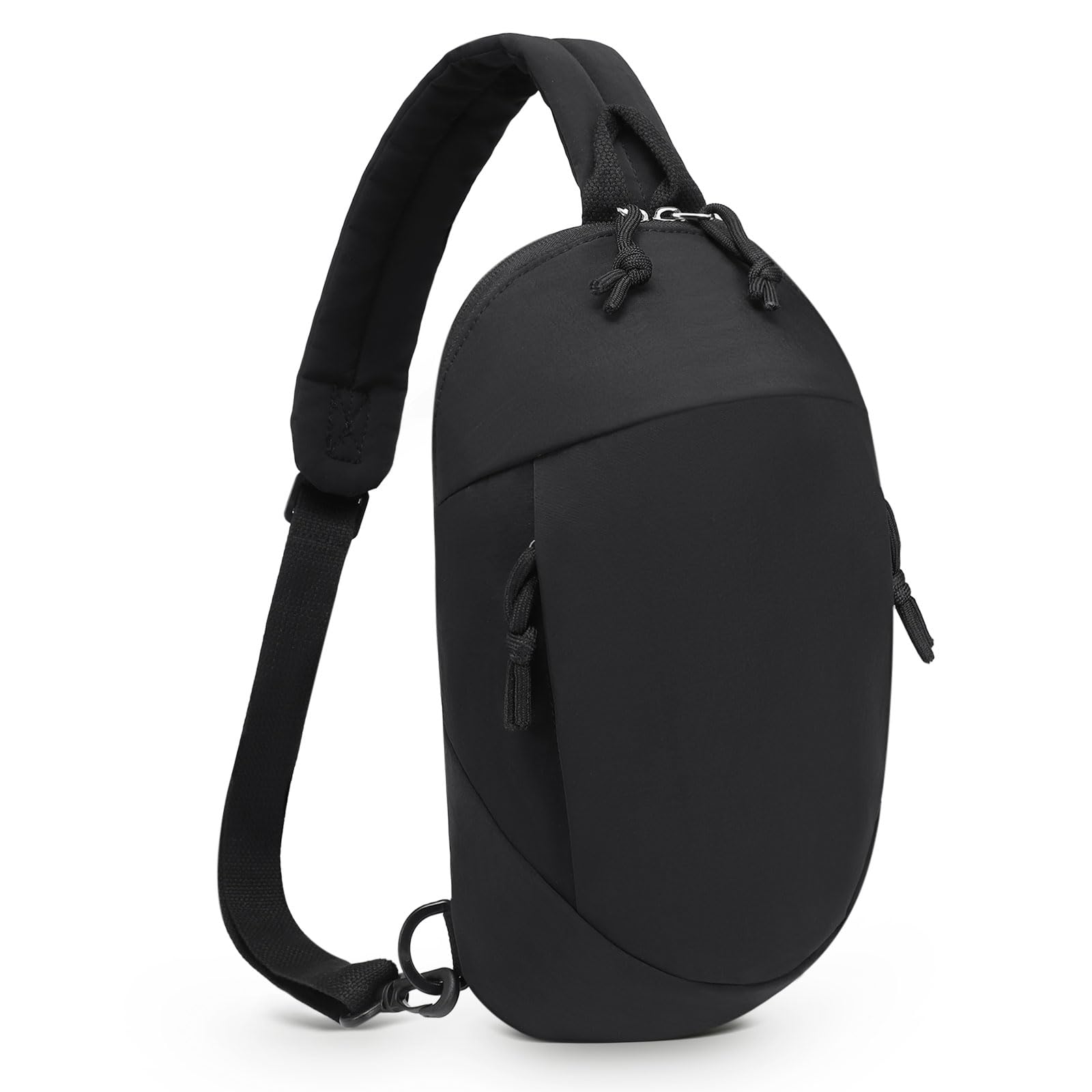 Small Sling Bag with RFID Blocking, Mini Fanny Pack for Women and Men, Convertible Crossbody Anti Theft Chest Bag for Travel Hiking Running, Black
