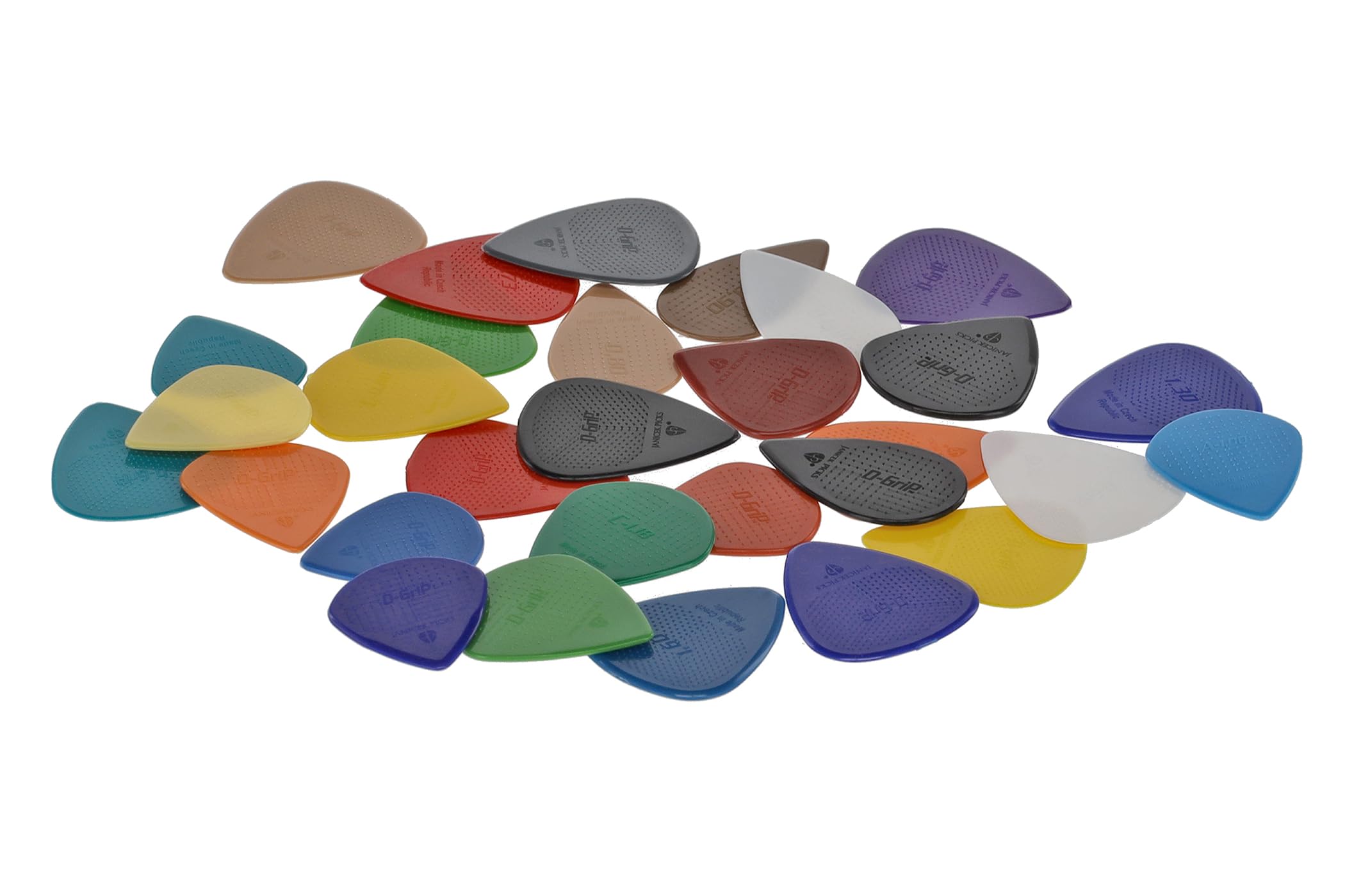 Plettro - Janicek Nylonpicks - Scatola assortita Standard 351, Jazz A, Jazz B, Jazz C, Balkan - 560 pezzi - 28 x 20 pezzi - Tutte le varietà - Tutti gli spessori - prodotto in Repubblica Ceca