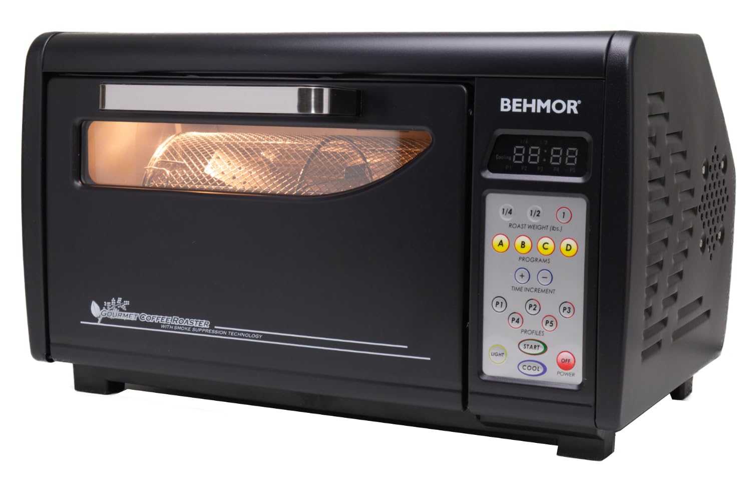 Behmor 2020SR Plus Coffee Roaster 100-454g Capacity, Patented Smoke Suppression, 5 Roasting Programmes, Manual Mode, Quartz Heating Elements, Indoor Electric Home Roaster