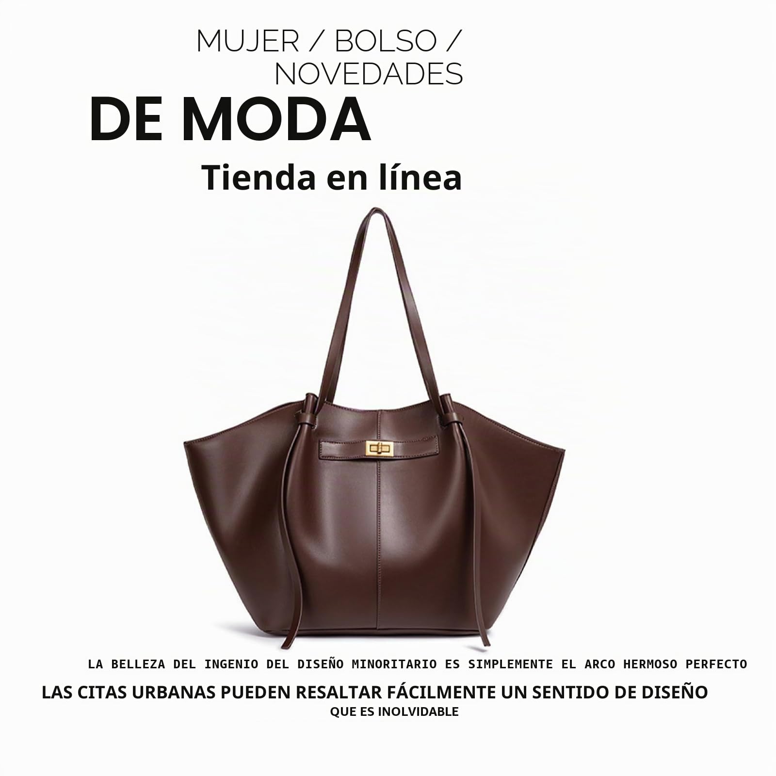 Bolso De Hombro Grande Para Mujer Con Correa Extraíble, Cuero Sintético, Moderno Y Versátil